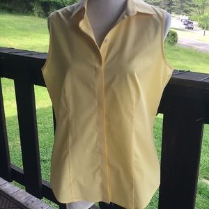 Talbots wrinkle free yellow button up